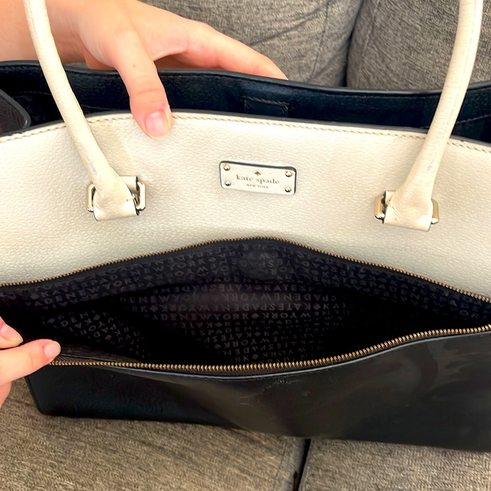 Kate Spade Color Block Black and White Tote - Picture 5 of 6